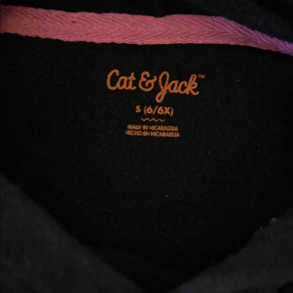 Cat & Jack Black Hoodie with Colorful Love Design